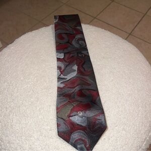 Gray & Maroon Men's Christian Dior Tie
